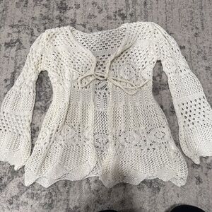 T.J.Maxx Cream Crochet Cardigan